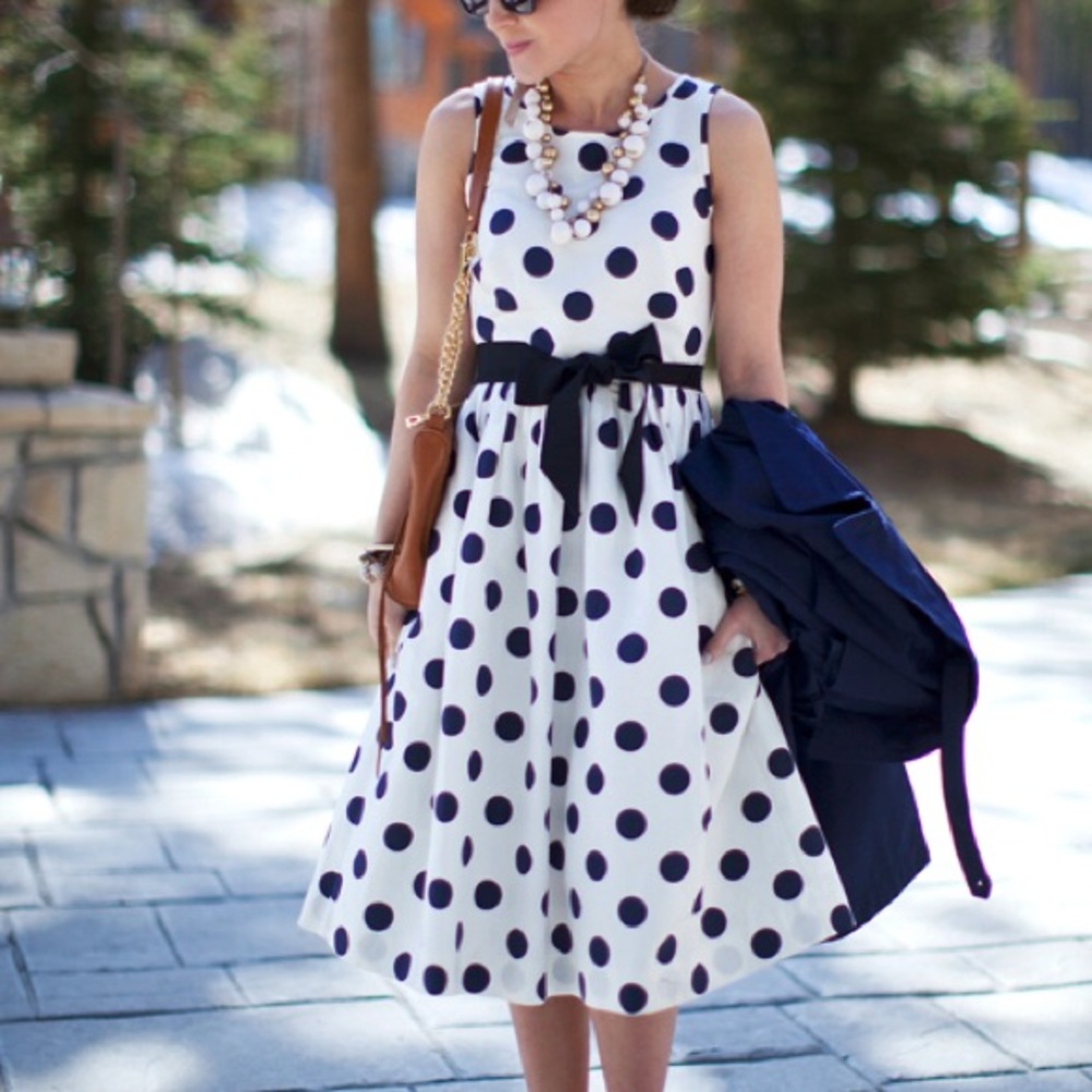 J. Crew Polka Dot Midi Dress